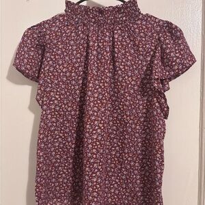 Paper Crane Maroon Floral Blouse
